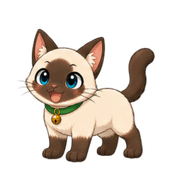 青い目と緑の首輪が特徴のパーカイ。公式LINEスタンプのプレビュー